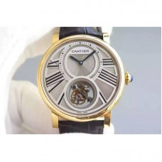 Cartier Rotonde Tourbillon Or jaune Cadran blanc Tourbillon 