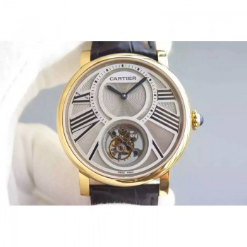 Cartier Rotonde Tourbillon Or jaune Cadran blanc Tourbillon 