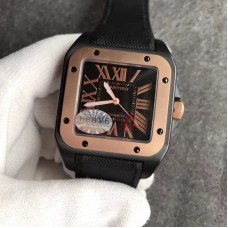 Cartier Santos 100 XL WSSA0006 PVD & Or rose Cadran noir