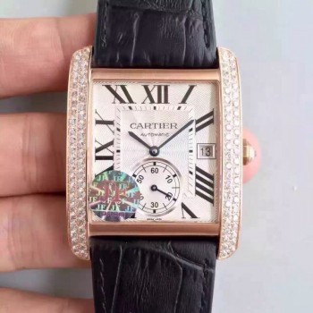 Cartier Tank WGTA0014 Or rose & Diamants Blanc & Cadran noir