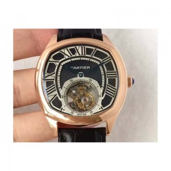 Drive De Calibre de Cartier Tourbillon W4100013 Or rose Cadran noir Tourbillon