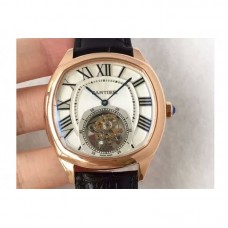 Drive De Calibre de Cartier Tourbillon W4100013 Or rose Cadran blanc Tourbillon