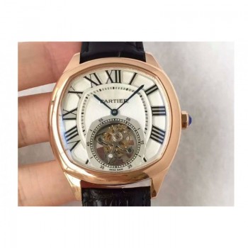 Drive De Calibre de Cartier Tourbillon W4100013 Or rose Cadran blanc Tourbillon