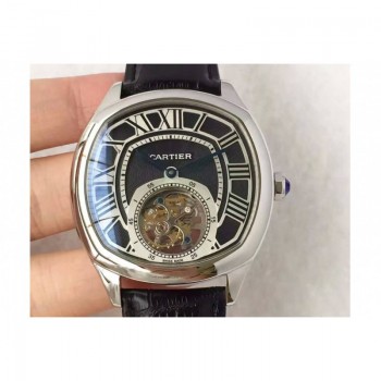 Drive De Calibre de Cartier Tourbillon W4100013 Acier inoxydable Cadran noir Tourbillon