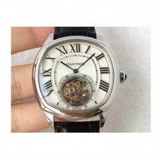 Drive De Calibre de Cartier Tourbillon W4100013 Acier inoxydable Cadran blanc Tourbillon