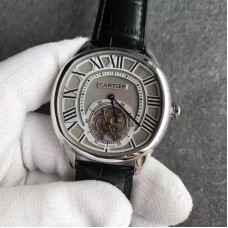 Drive de Calibre de Cartier Tourbillon W4100013 Acier inoxydable Grey Dial