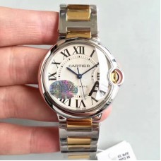 Ballon Bleu De Cartier Dames W6920047 36MM Acier inoxydable & Or jaune Cadran argenté