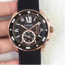 De Cartier Diver W7100052 42MM Or rose Cadran noir