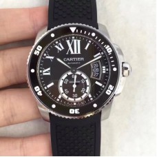 De Cartier Diver W7100056 42MM Acier inoxydable Cadran noir