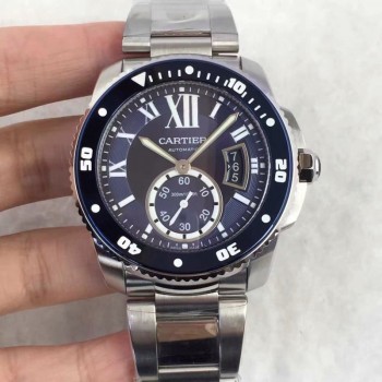 De Cartier Diver W7100057 42MM Acier inoxydable Cadran bleu