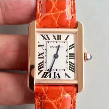 Cartier Tank Solo Dames W5200003 27MM x 34MM Or rose Cadran blanc Quartz 