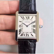 Cartier Tank Solo Dames W5200003 27MM x 34MM Acier inoxydable Cadran blanc Quartz 