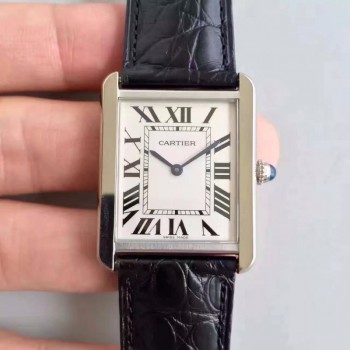 Cartier Tank Solo Dames W5200003 27MM x 34MM Acier inoxydable Cadran blanc Quartz 