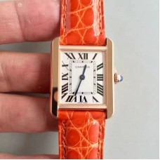 Cartier Tank Solo Dames W5200005 24MM x 31MM Or rose Cadran blanc Quartz 