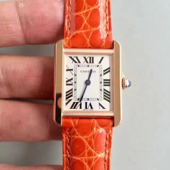 Cartier Tank Solo Dames W5200005 24MM x 31MM Or rose Cadran blanc Quartz 