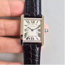 Cartier Tank Solo Dames W5200005 24MM x 31MM Acier inoxydable Cadran blanc Quartz 