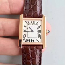 Cartier Tank Solo Dames W5200024 24MM x 31MM Or rose Cadran blanc Quartz 