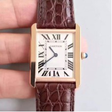 Cartier Tank Solo Dames W5200025 27MM x 34MM Or rose Cadran blanc Quartz 