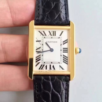 Cartier Tank Solo Dames W5200025 27MM x 34MM Or jaune Cadran blanc Quartz 