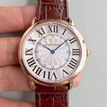 Ronde Luis Cartier W6801004 42MM Or rose Cadran argenté