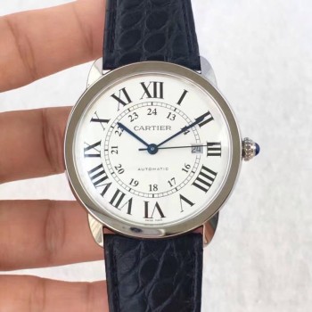 Ronde Solo De Cartier W6701010 42MM Acier inoxydable Cadran blanc