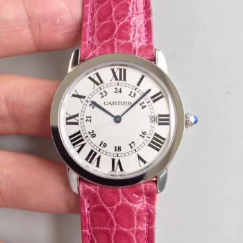 Ronde Solo De Cartier Dames W6700255 36MM Acier inoxydable Cadran blanc Quartz 