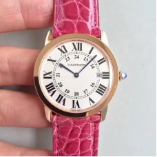 Ronde Solo De Cartier Dames W6701008 36MM Or rose Cadran blanc Quartz 