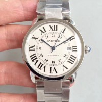 Ronde Solo De Cartier W6701011 42MM Acier inoxydable Cadran blanc