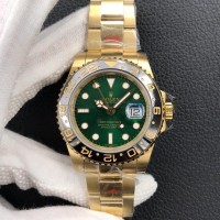 Réplique Montre Rolex GMT Master II En Or Jaune 18 Carats Avec Cadran Vert 116718LN