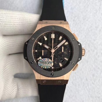 Réplique Hublot Big Bang Chronograph 301.PM.1780.RX Cadran en fibre de carbone en or rose