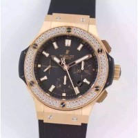 Réplique Hublot Big Bang Chronograph 301.PX.1180.RX.1104 Diamants en or rose Cadran noir