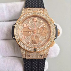 Réplique Hublot Big Bang Gold Full Pave 341.PC.9010.RC.1704 Cadran en diamants en or rose avec diamants