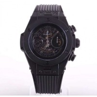 Réplique Hublot Big Bang Unico All Black Sapphire 411.JB.4901.RT cadran squelette en céramique