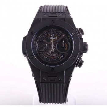 Réplique Hublot Big Bang Unico All Black Sapphire 411.JB.4901.RT cadran squelette en céramique