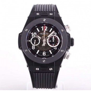 Réplique Hublot Big Bang Unico Black Magic 411.CI.1170.RX cadran squelette en céramique