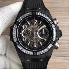 Réplique Hublot Big Bang Unico Carbon 411.QX.1170.RX Cadran squelette en fibre de carbone