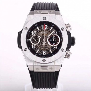 Réplique Hublot Big Bang Unico Magic Sapphire 411.JX.1170.RX cadran squelette en acier inoxydable