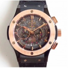 Réplique Hublot Classic Fusion Aerofusion Chronograph Black Magic 525.CM.0170.RX Ceramic Black Skeleton Dial