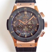 Réplique Hublot Classic Fusion Aerofusion Chronograph Dutch 525.OM.0180.HR.CSS16 Rose Gold Black Skeleton Dial