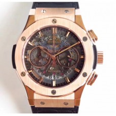 Réplique Hublot Classic Fusion Aerofusion Chronograph King Gold 525.OX.0180.LR Rose Gold Black Skeleton Dial