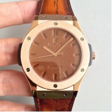 Réplique Hublot Classic Fusion Berluti Scritto Limited Edition 511.OX.0500.VR.BER16 Cadran en cuir brun or rose