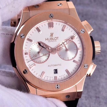 Réplique Hublot Classic Fusion Chronograph King Gold Opalin 521.OX.2611.LR Cadran argenté en or rose