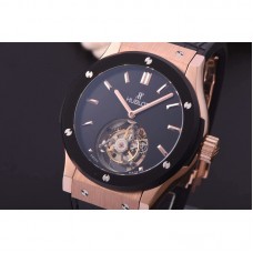 Réplique Hublot Classic Fusion Tourbillon Or Rose Cadran Noir