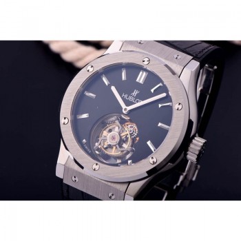 Réplique Hublot Classic Fusion Tourbillon en acier inoxydable cadran noir