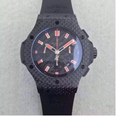 Réplique Hublot Big Bang Carbon Red Magic 301.QX.1734.RX Fibre de carbone Cadran rouge en fibre de carbone