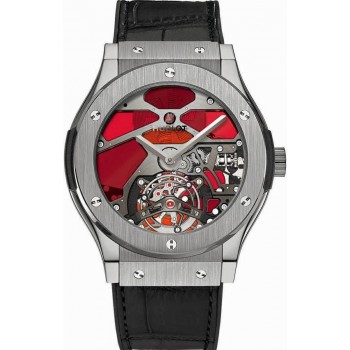 Réplique Hublot Classic Fusion Tourbillon Titane Rouge Vitrail 502.NX.0001.LR