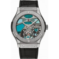 Réplique Hublot Classic Fusion Tourbillon Titane Bleu Vitrail 502.NX.0003.LR