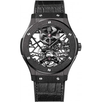 Réplique Hublot Classic Fusion Skeleton Tourbillon All Black 45mm 505.CM.0140.LR