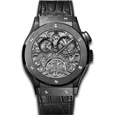 Réplique Hublot Classic Fusion Tourbillon Squelette All Black 506.CM.0140.LR