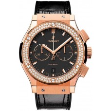 Réplique Hublot Classic Fusion Chronographe Or Rose 18 Carats Pavé 541.OX.1181.LR.1104